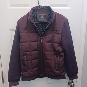 Burgundy Puffer Jacket by Members Only